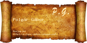 Polgár Gábor névjegykártya